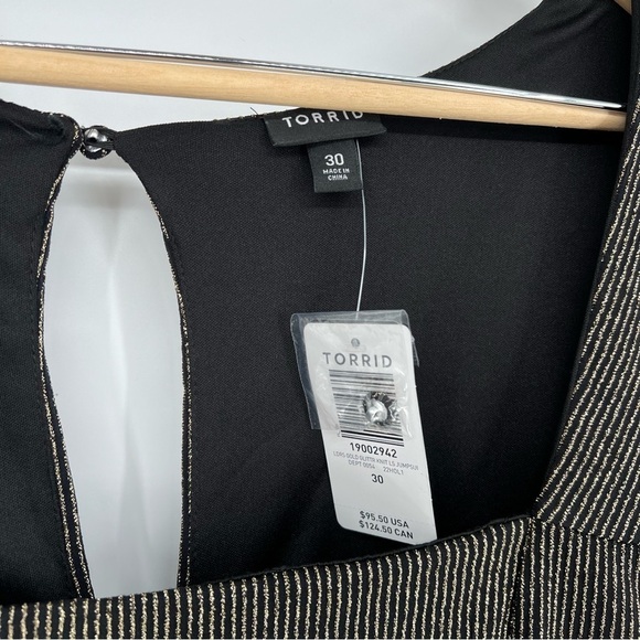 NWT Torrid Glitter Knit Sweetheart Neck Jumpsuit‎ Plus Size 30 Gold Brown - Picture 5 of 14